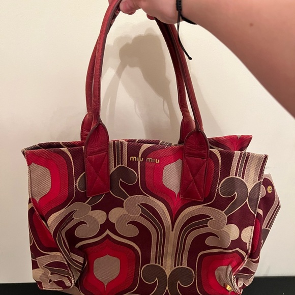 Red Pattern Miu Miu Bag - Picture 1 of 5